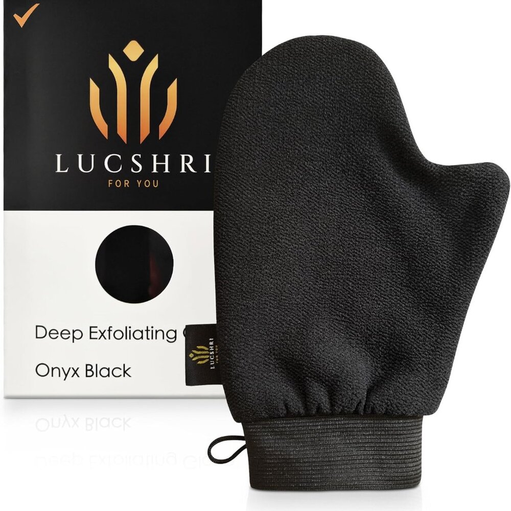 Lucshri Deep Exfoliating Glove in Onyx Black